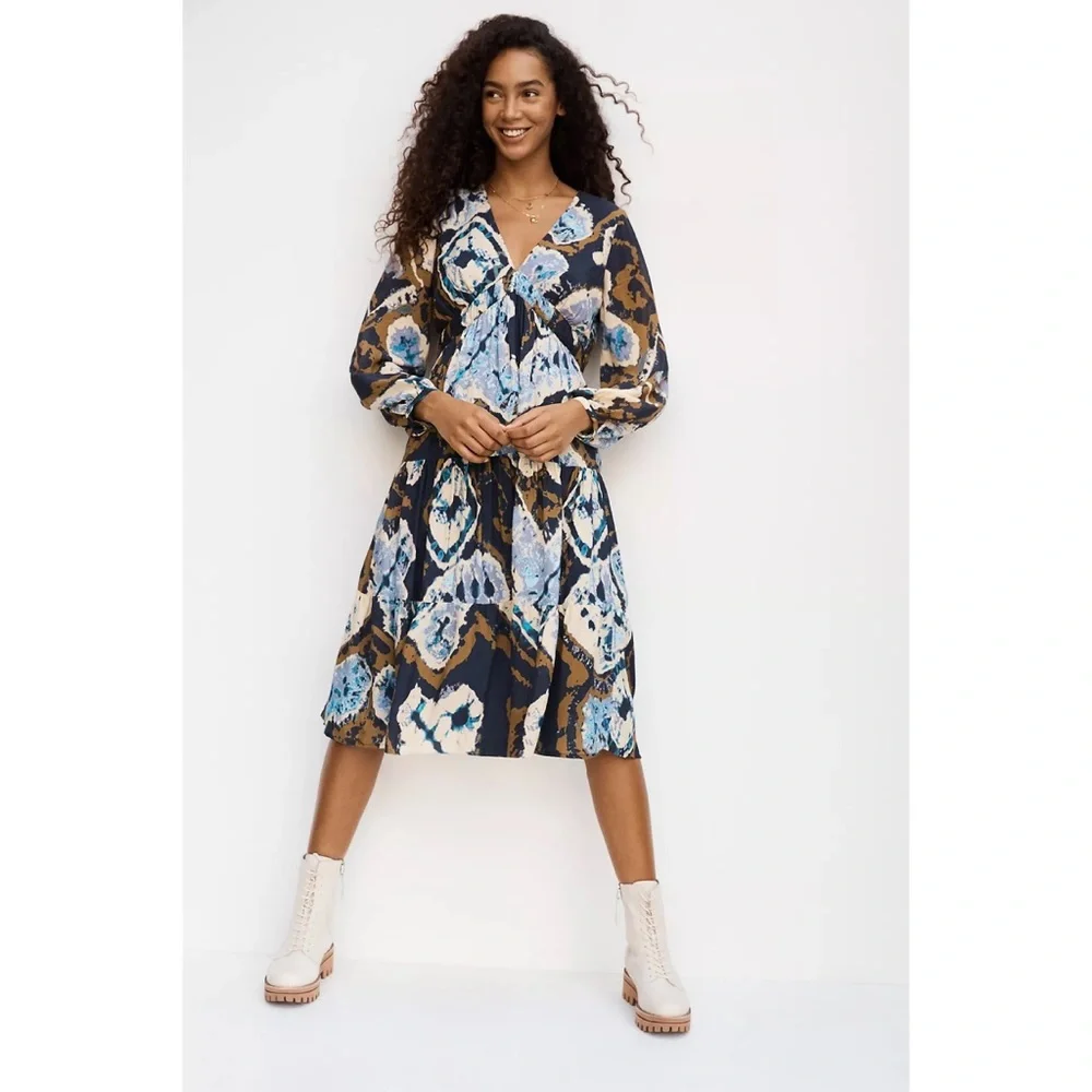 Anthropologie Arden Tie-Dye Midi Dress